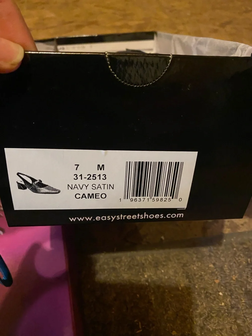 cameo Navy Slingback Mule with Gold Buckle - Picture 2 of 2